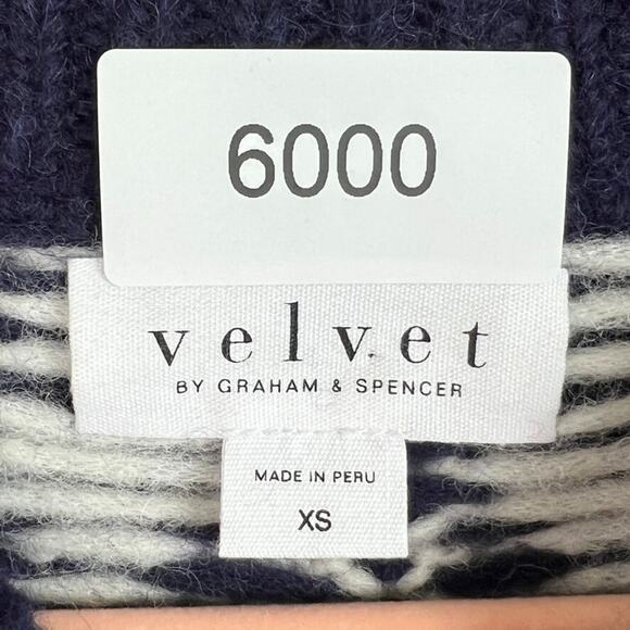 Velvet by Graham & Spencer Sweater Womens Size XS Alexa Fair Isle Alpaca Wool - Picture 6 of 8